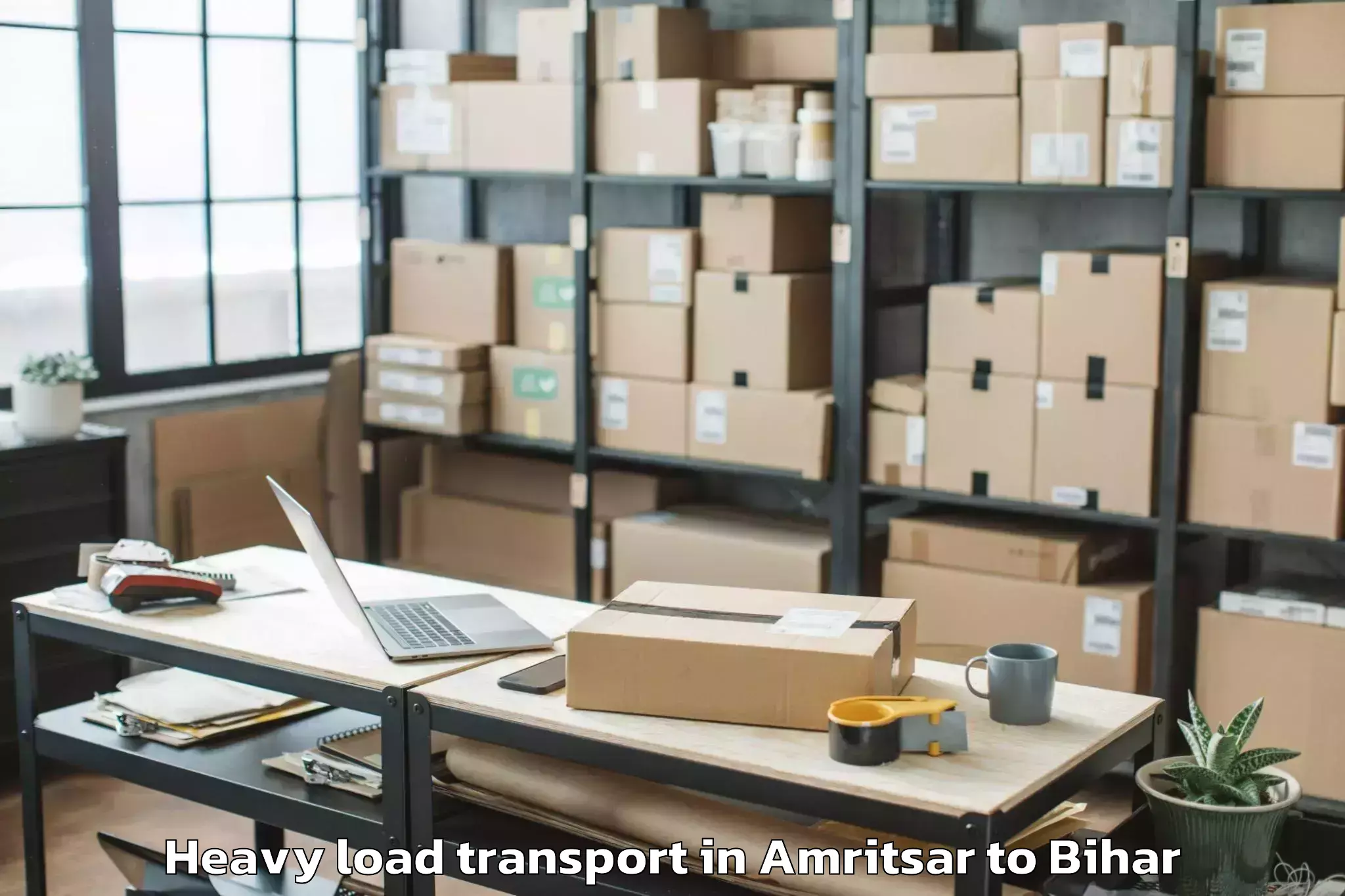 Book Amritsar to Lauria Nandangarh Heavy Load Transport Online